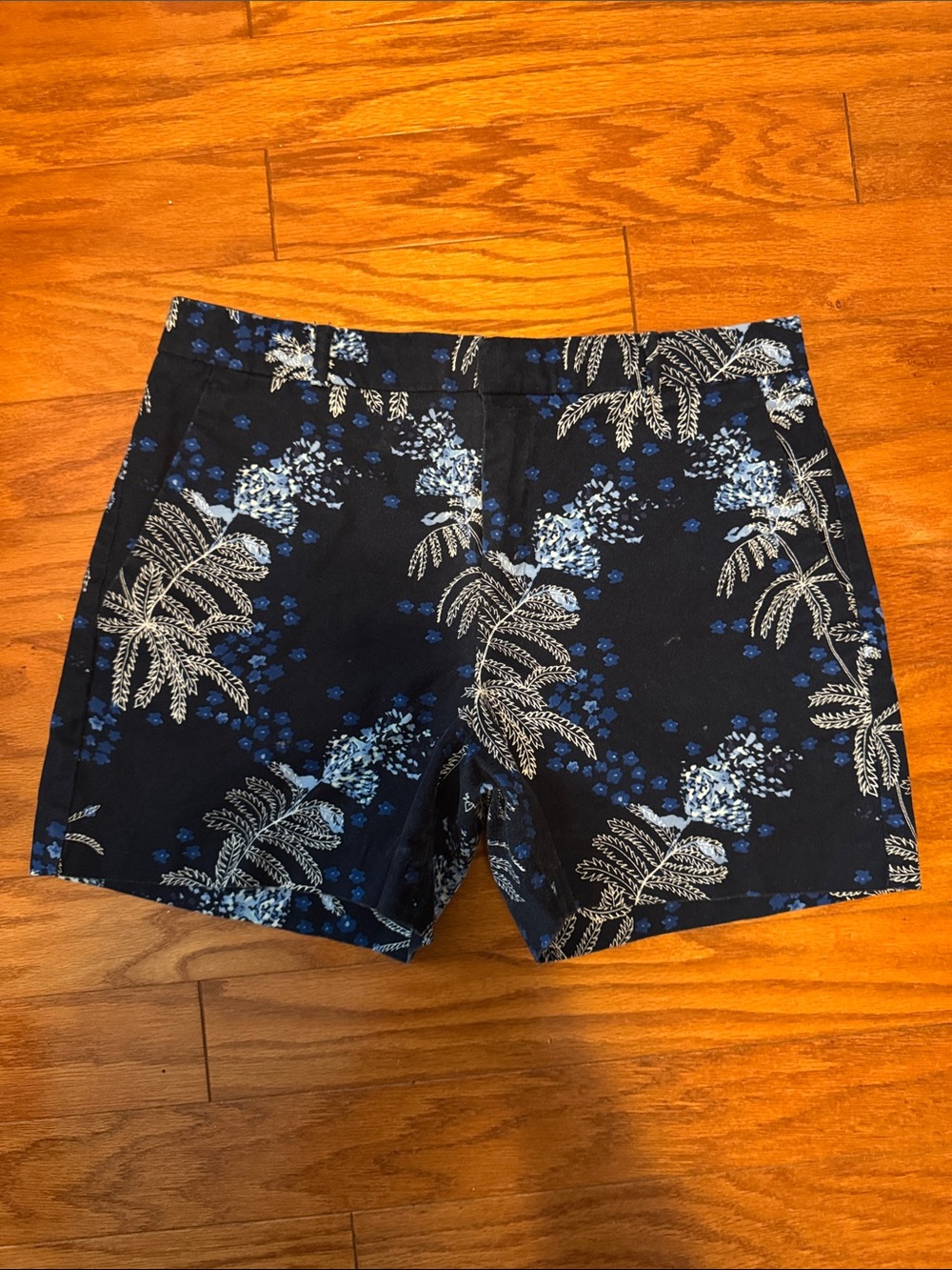 Banana Republic Navy Blue Tropical Floral Shorts